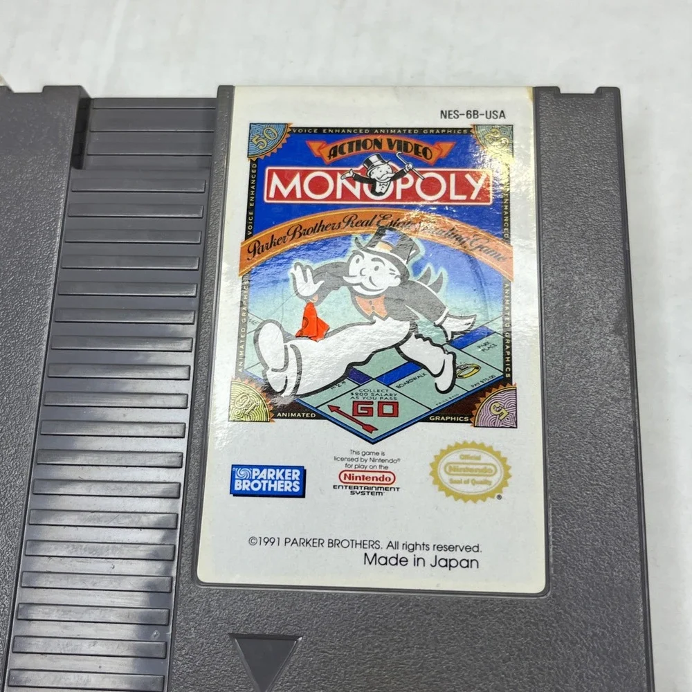 Monopoly Nintendo NES 1991 Cleaned Tested Working Cartridge Only